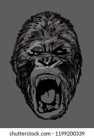 Gorilla Face Angry の画像 写真素材 ベクター画像 Shutterstock