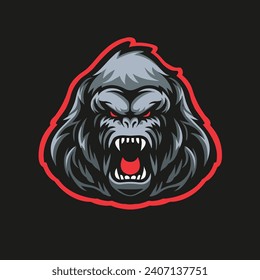 Angry kingkong head vector con estilo de apoyo