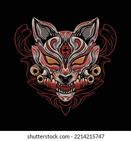 The angry kitsune japan culture illustration design