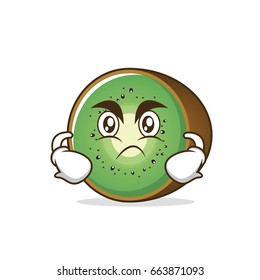 Angry kiwi fruit character cartoon vector art