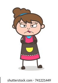 Angry Lady - Beautician Girl Artist Cartoon Vector