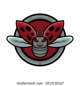 angry lady bugs mascot logo