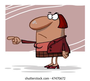 Angry Lady Pointing The Blame