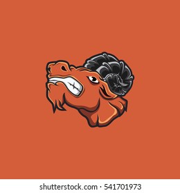 Angry lamb or goat logo vector illustration