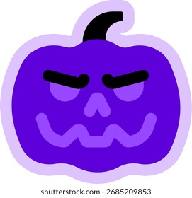 angry lantern purple design sticker style