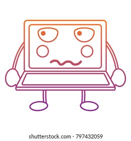 angry laptop kawaii icon image 
