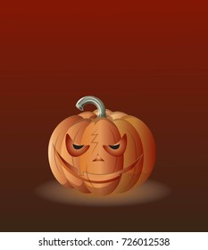 angry laughing orange pumpkin, Halloween picture