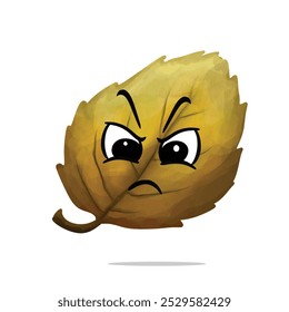 angry leaf mascot character. cute, funny, and playful concept. nature, autumn, holiday, and education themes