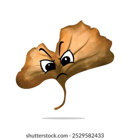 angry leaf mascot character. cute, funny, and playful concept. nature, autumn, holiday, and education themes