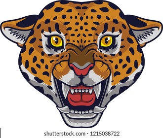 Angry leopard head mascot