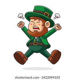 angry leprechaun cute cartoon illustration