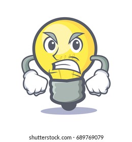 Angry light bulb character cartoon