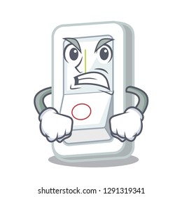 Angry light switch is isolated with mascot