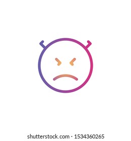 Angry  - Line Vector Icon