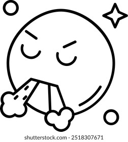 Angry Line vector Icon Design