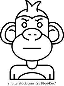 Angry Line vector Icon Design