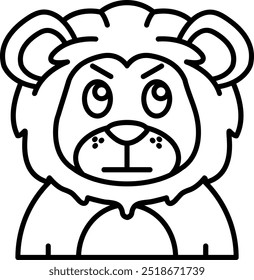 Angry Line vector Icon Design