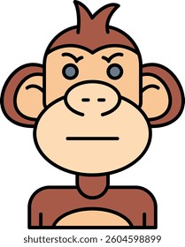 Angry Line vector Icon Design