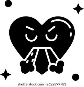 Angry Line vector Icon Design