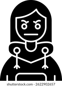 Design de ícone de vetor de linha irritada