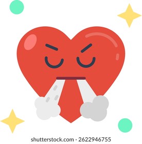 Diseño de icono de Vector de línea enojada