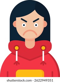 Diseño de icono de Vector de línea enojada