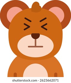 Angry Line vector Icon Design