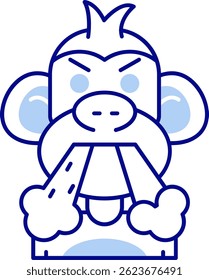Diseño de icono de Vector de línea enojada