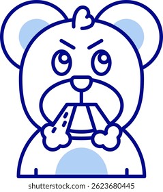 Angry Line vector Icon Design