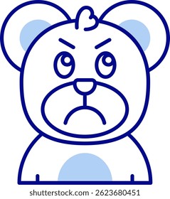 Diseño de icono de Vector de línea enojada