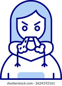 Angry Line vector Icon Design