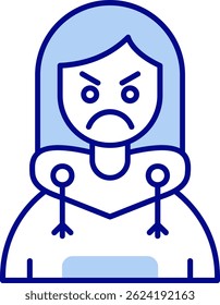 Angry Line vector Icon Design