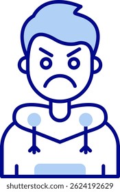 Angry Line vector Icon Design