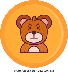 Angry Line vector Icon Design