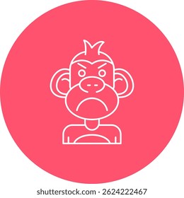 Angry Line vector Icon Design