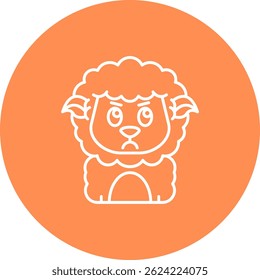 Angry Line vector Icon Design