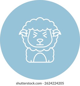 Angry Line vector Icon Design