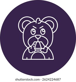 Angry Line vector Icon Design