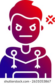 Wütende Linie, Vektorsymbol-Design