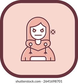 Angry Line vector Icon Design