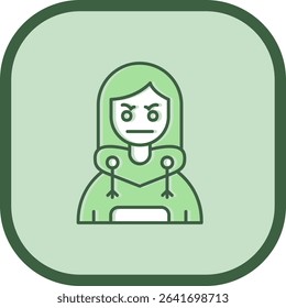 Angry Line vector Icon Design