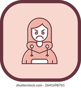 Angry Line vector Icon Design