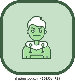 Angry Line vector Icon Design