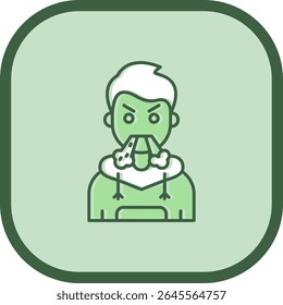 Diseño de icono de Vector de línea enojada