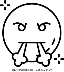 Diseño de icono de Vector de línea enojada