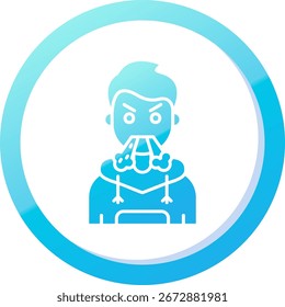 Diseño de icono de Vector de línea enojada