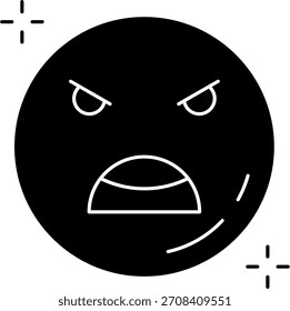 Angry Line vector Icon Design