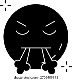 Angry Line vector Icon Design