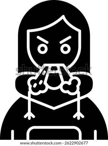 Angry Line vector Icon Design