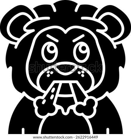 Angry Line vector Icon Design